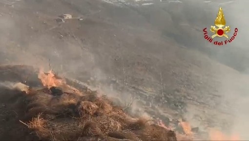 Incendio del sottobosco tra Mongrando e Camburzano