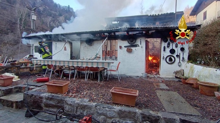 Rustico a fuoco a Campiglia Cervo