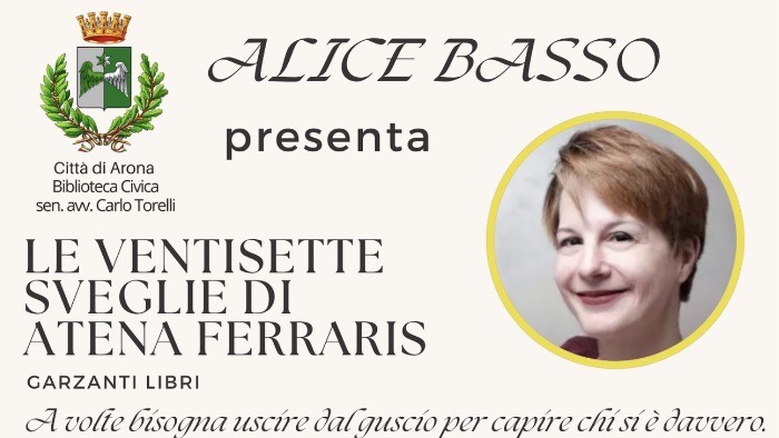 Arona, Alice Basso ospite in Biblioteca