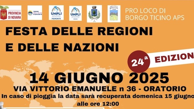 Borgo Ticino, torna l'appuntamento con la Festa delle Regioni e delle Nazioni