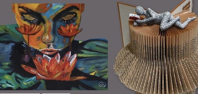 Pittura e sculture di carta s'incontrano in una mostra al Broletto