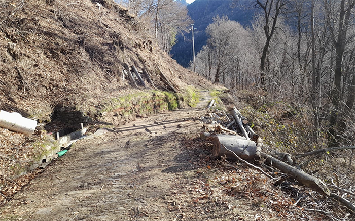 Villette: manutenzione alla mulattiera per Re (anche pista ciclabile) a Cargino