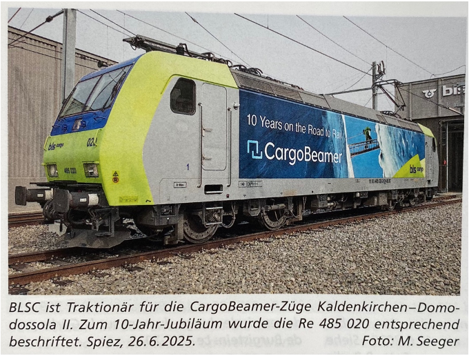 Seit 10 Jahren führt BLS Cargo die Züge von CARGOBEAMER