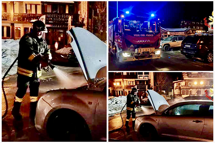 Incendio ad un'auto posteggiata: prima interviene il proprietario, poi i Vvf 
