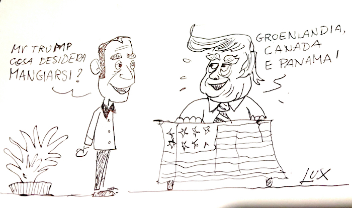La cena di Trump. La vignetta di Lux