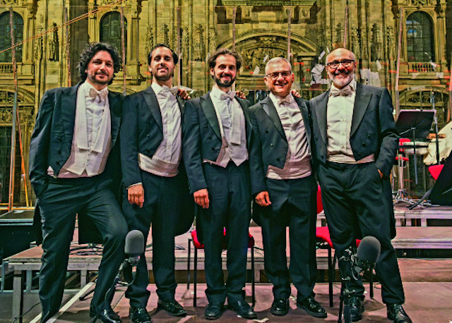 Il concerto dei Percussionisti della Scala nel giardino delle Rosminiane