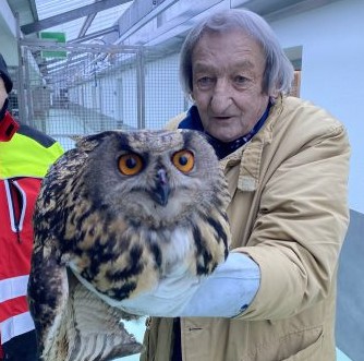 Salvato il gufo reale che a Capodanno ha urtato un treno in transito