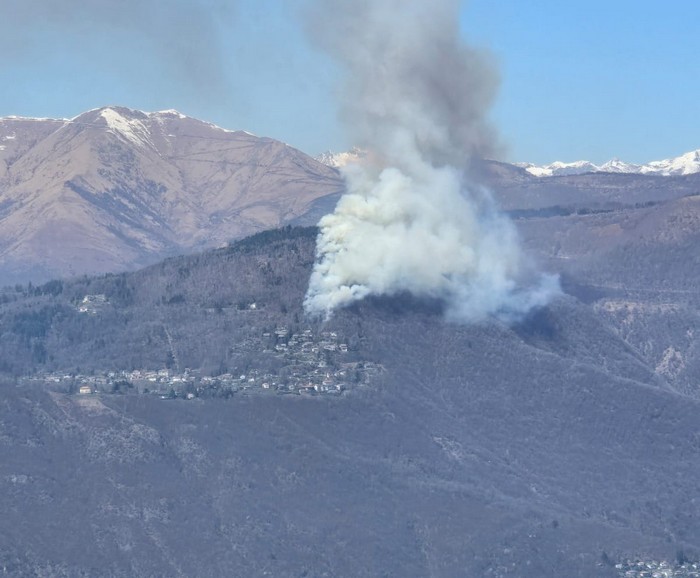 Incendio nei boschi sopra Pollino