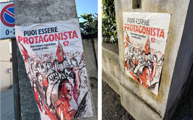 Manifesti nelle scuole e polemiche: la replica del Fgc